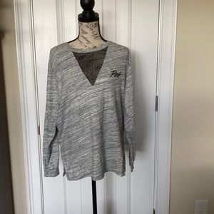 Pink Victoria’s Secret long sleeved mesh front